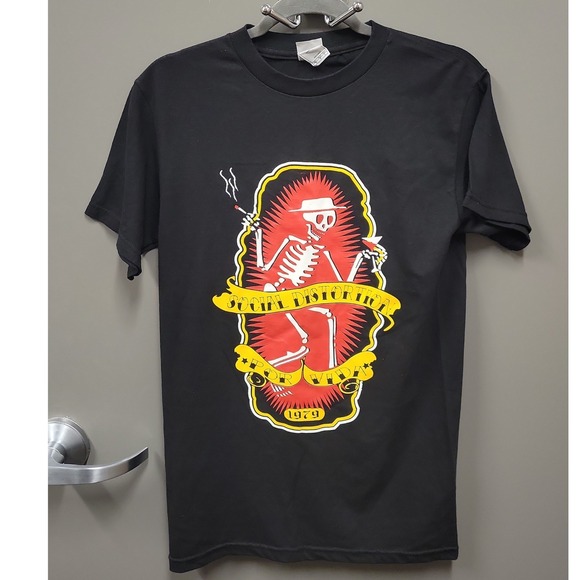 Social Distortion Other - Social Distortion Por Vida 1979 Skeleton Graphic T-Shirt Mens Small Black Punk